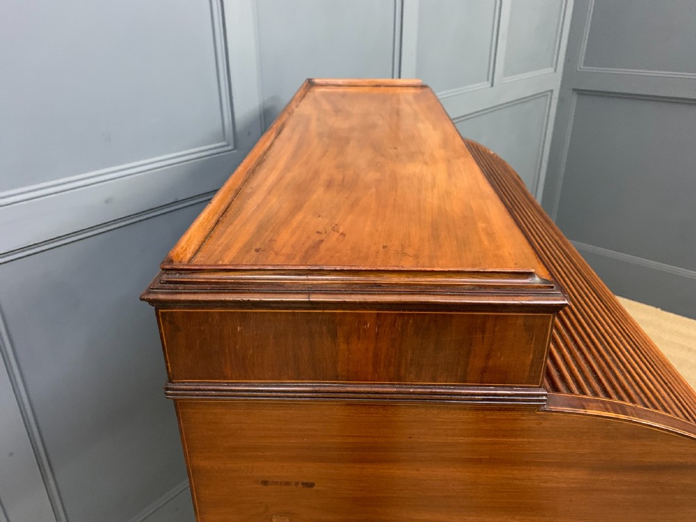 Maple & Co. Inlaid Mahogany Tambour Cylinder Desk View XV