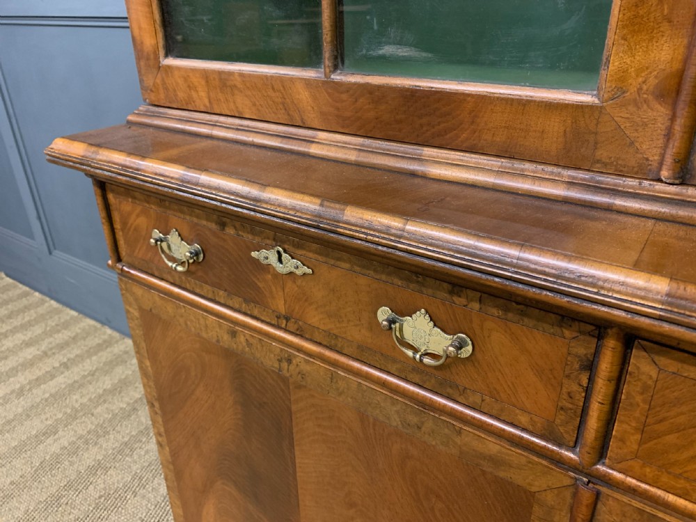 Burr Walnut Glazed Bookcase View III