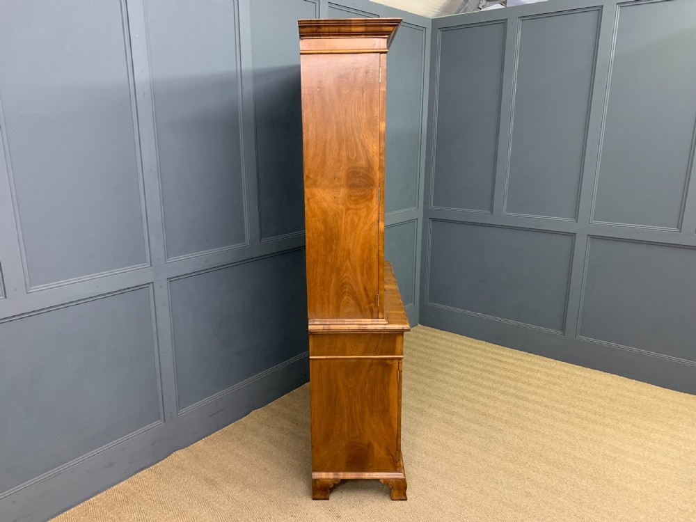 Burr Walnut Glazed Bookcase View VIII