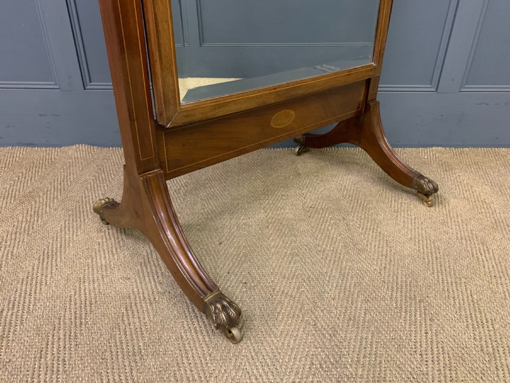 Inlaid Mahogany Cheval Mirror View V