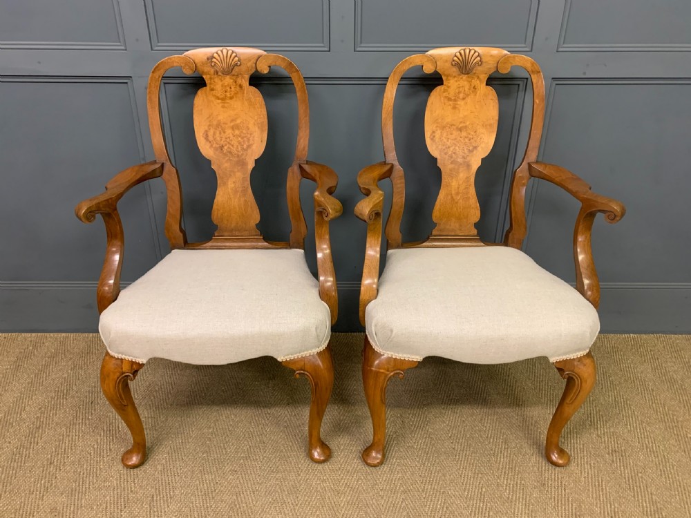 Pair of Walnut Armchairs by Maple & Co. View II