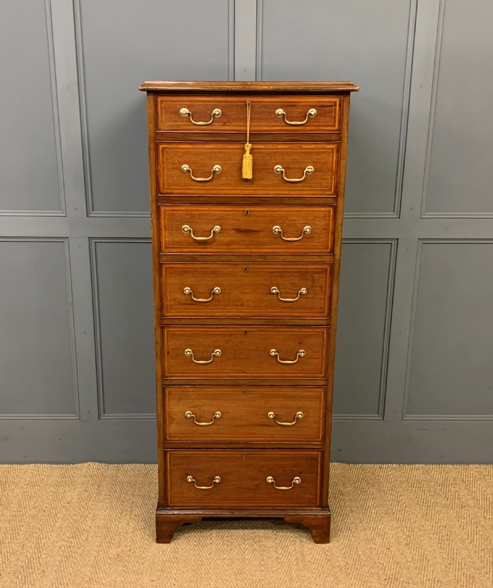 Edwardian Inlaid Mahogany Pillar Chest