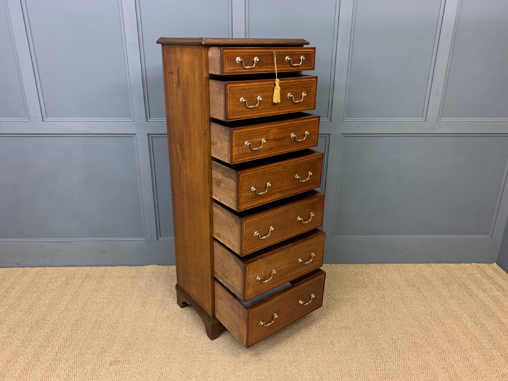Edwardian Inlaid Mahogany Pillar Chest View IX