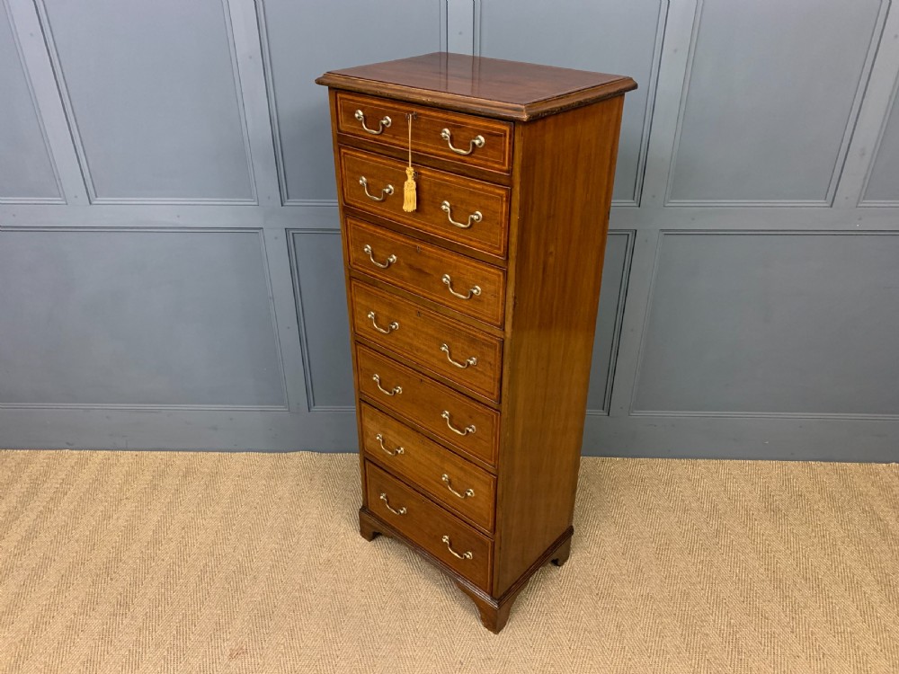 Edwardian Inlaid Mahogany Pillar Chest View X