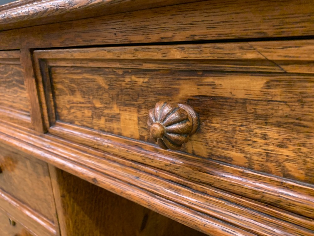 Large George IV Oak Partners Desk by T Willson View VIII