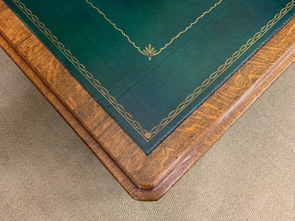 Large George IV Oak Partners Desk by T Willson View IX