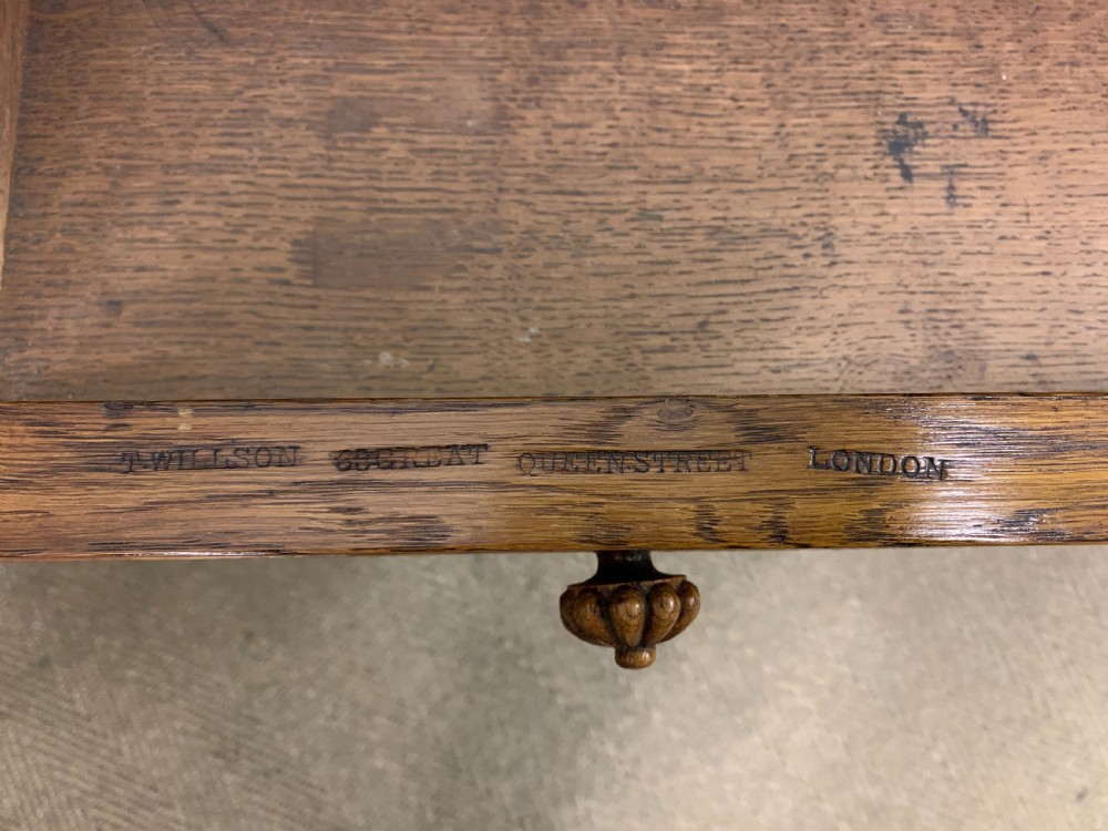 Large George IV Oak Partners Desk by T Willson View XVIII