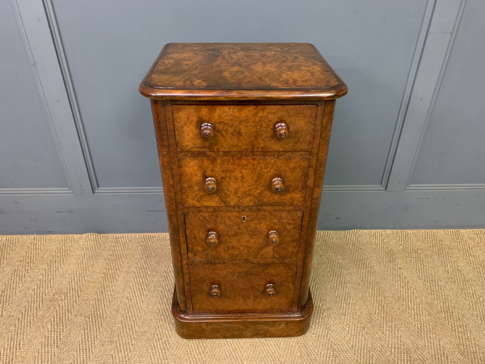 Pair of Victorian Burr Walnut Bedside Chests View XI