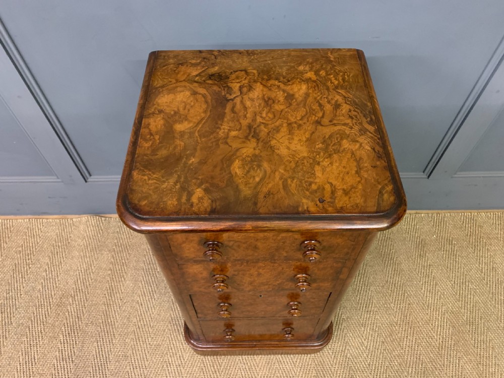 Pair of Victorian Burr Walnut Bedside Chests View XII