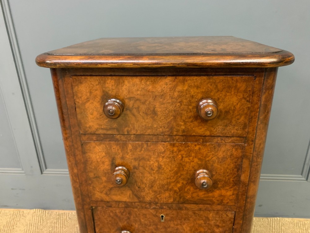 Pair of Victorian Burr Walnut Bedside Chests View XIII