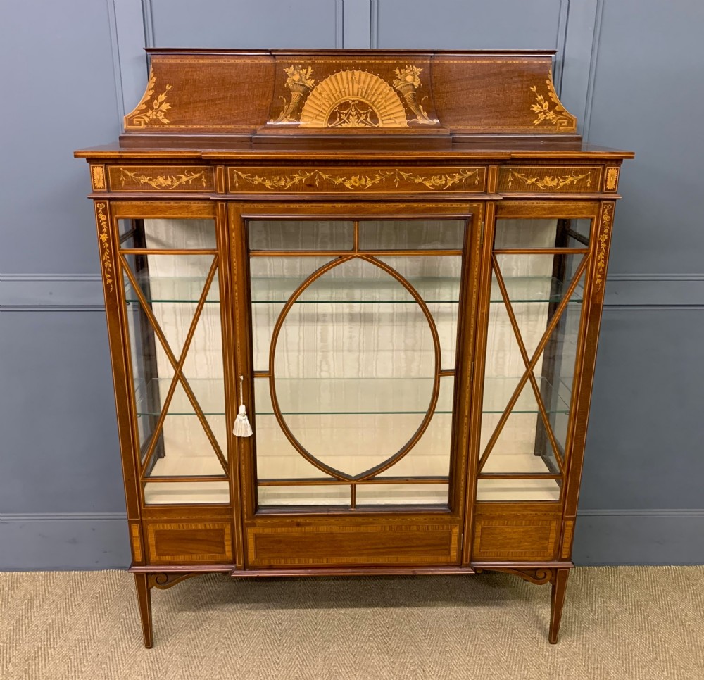 Inlaid Mahogany Display Cabinet by Maple & Co.