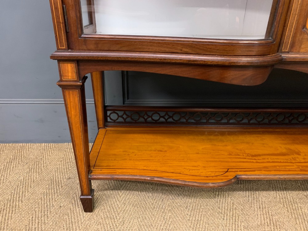 Inlaid Satinwood and Mahogany Display Cabinet View II