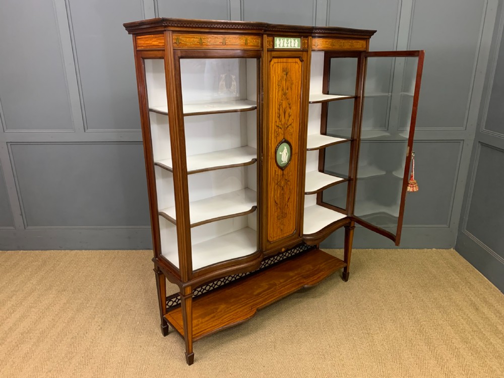 Inlaid Satinwood and Mahogany Display Cabinet View XIII