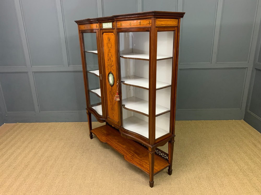 Inlaid Satinwood and Mahogany Display Cabinet View XIV