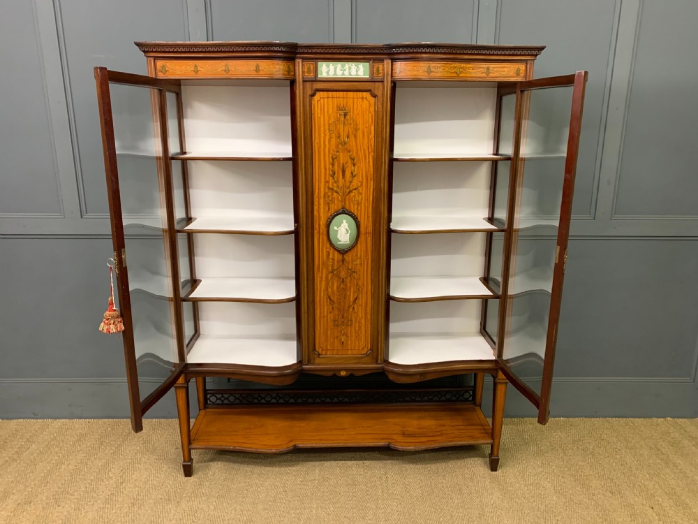 Inlaid Satinwood and Mahogany Display Cabinet View XV