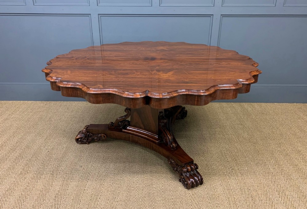 Early Victorian Shaped Top Rosewood Loo Table
