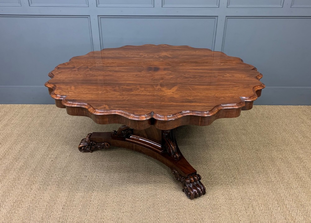 Early Victorian Shaped Top Rosewood Loo Table View X