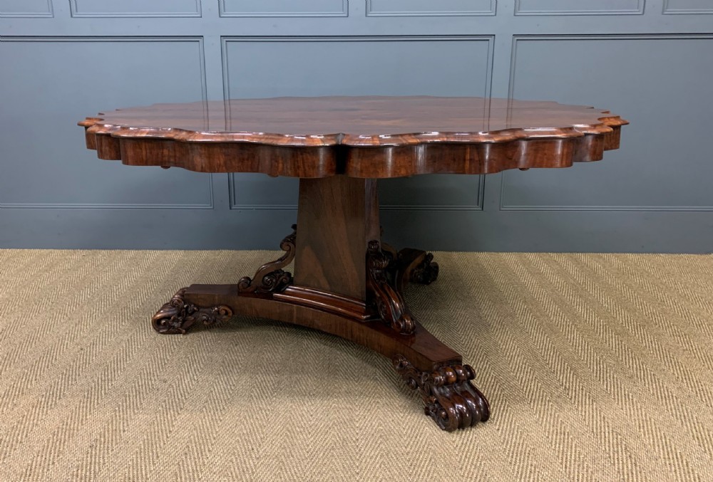 Early Victorian Shaped Top Rosewood Loo Table View XI