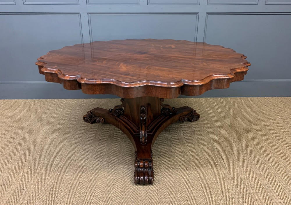 Early Victorian Shaped Top Rosewood Loo Table View XIV