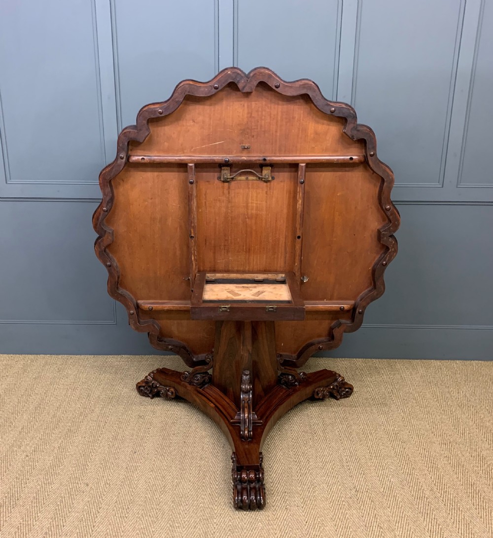 Early Victorian Shaped Top Rosewood Loo Table View XVI