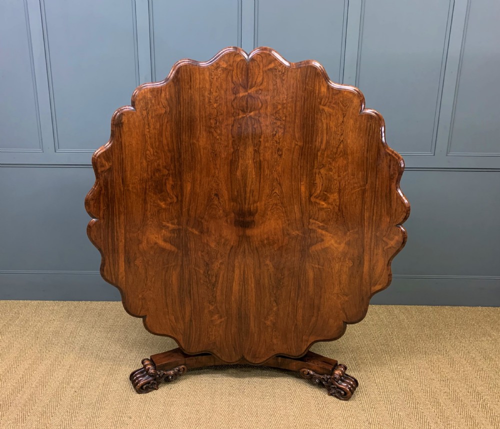 Early Victorian Shaped Top Rosewood Loo Table View XVII
