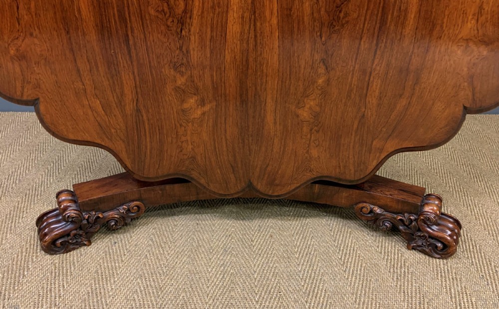 Early Victorian Shaped Top Rosewood Loo Table View XVIII