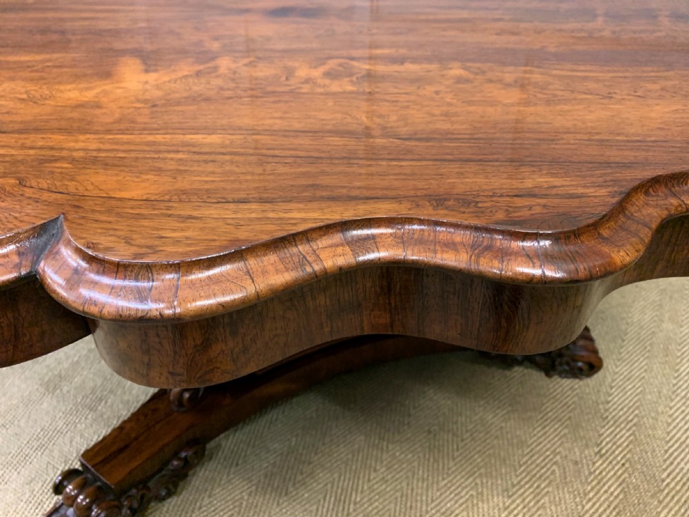 Early Victorian Shaped Top Rosewood Loo Table View XX