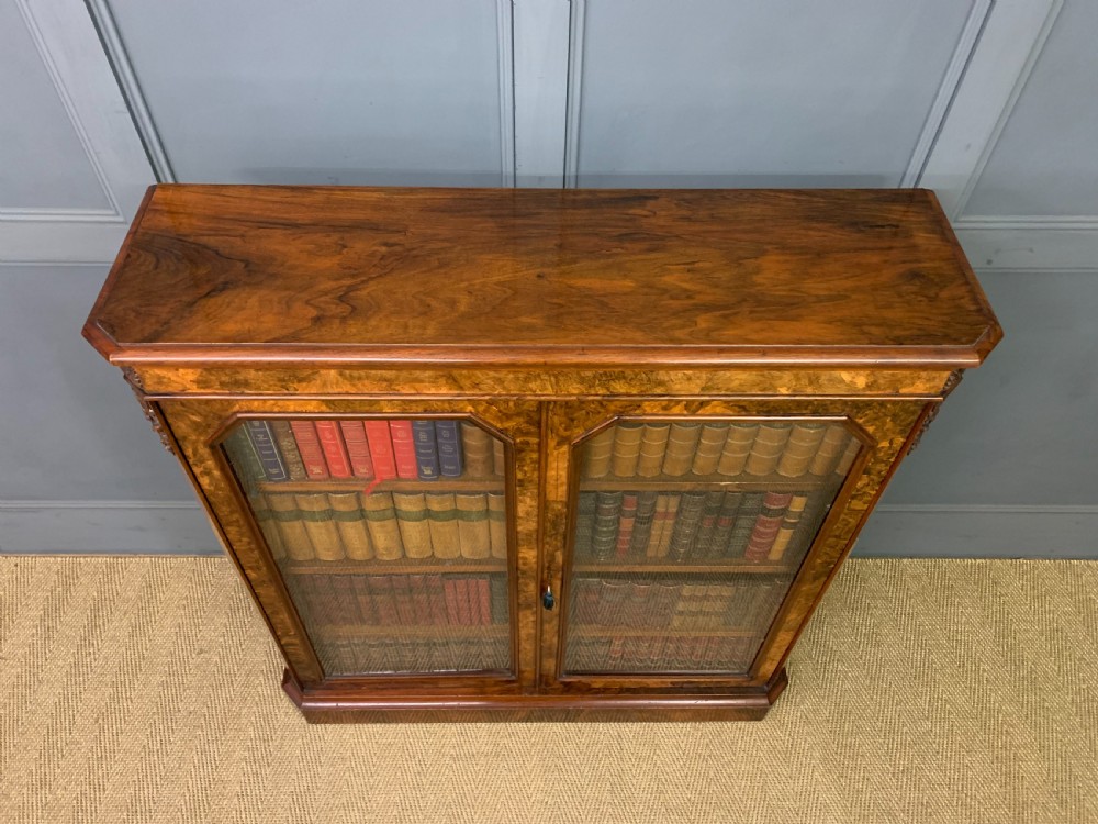 Victorian Burr Walnut Glazed Bookcase View III