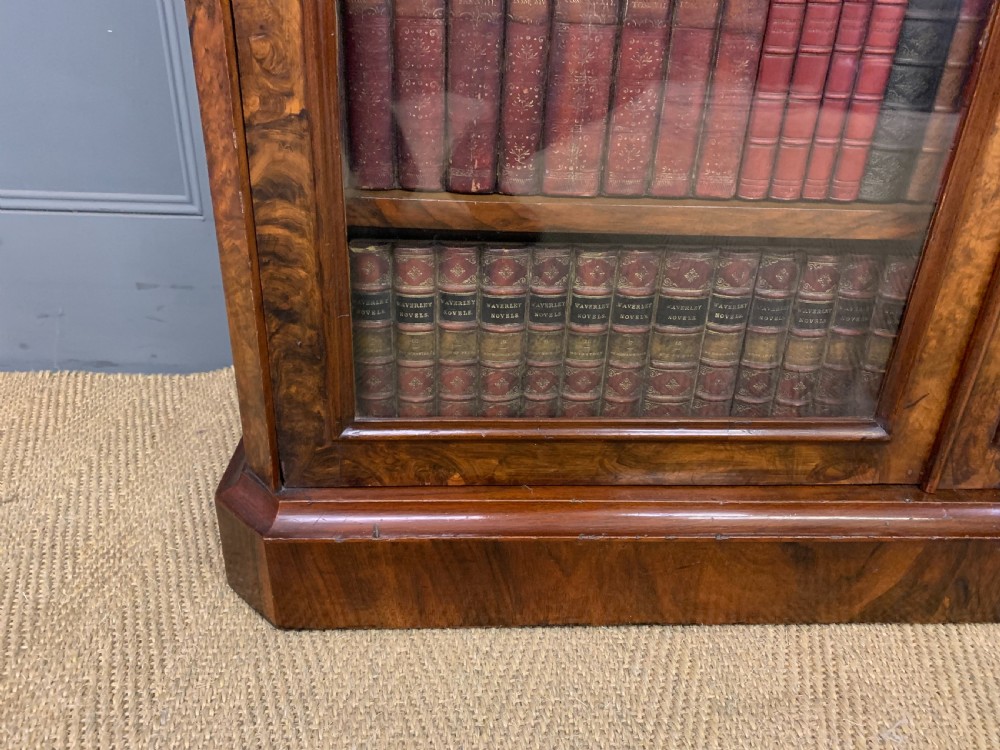 Victorian Burr Walnut Glazed Bookcase View V