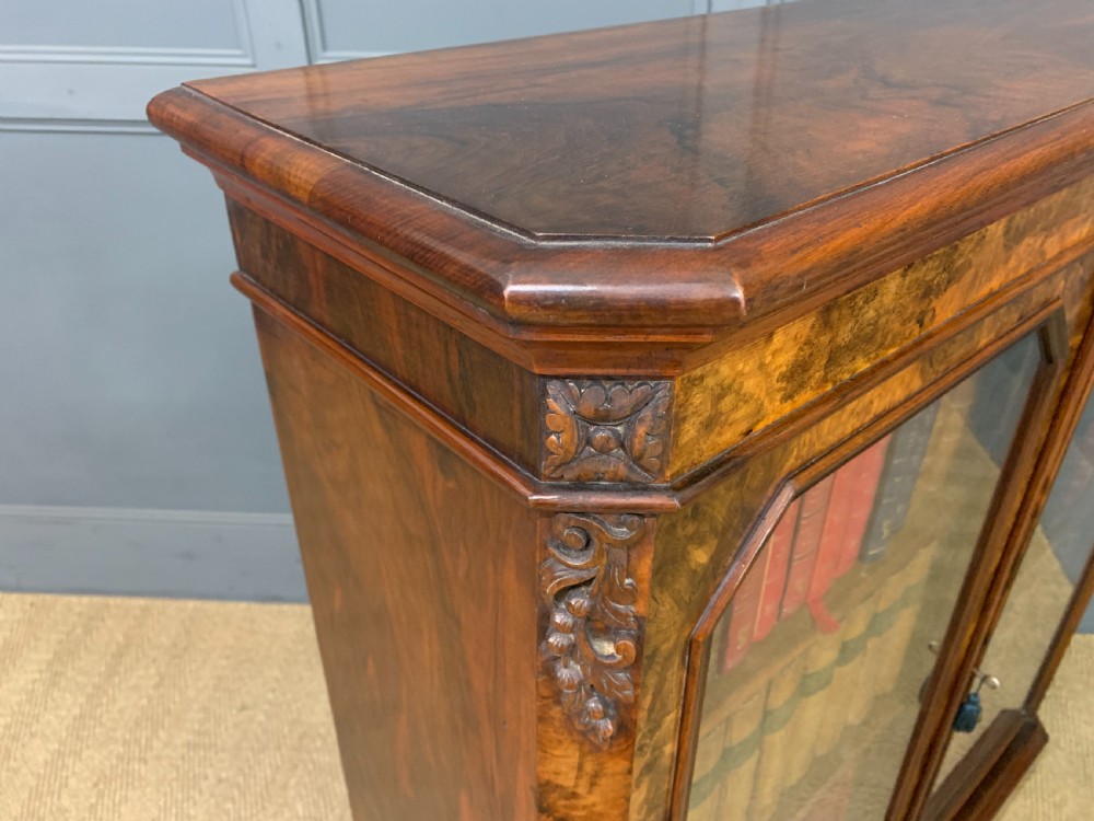 Victorian Burr Walnut Glazed Bookcase View VIII