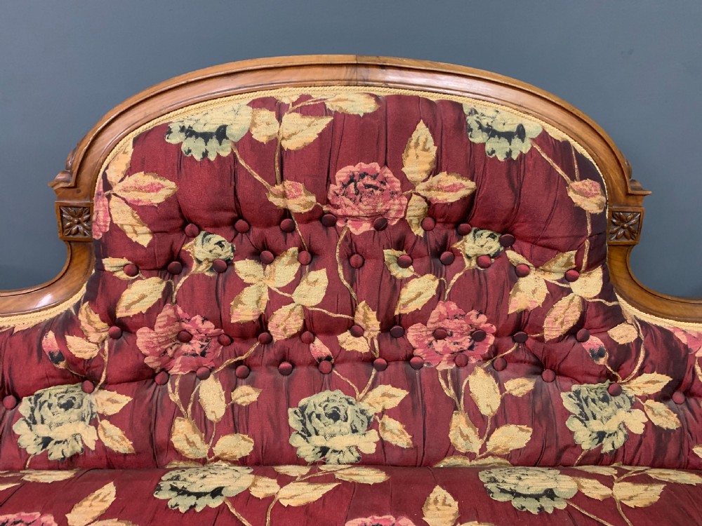 Victorian Walnut Settee View VII