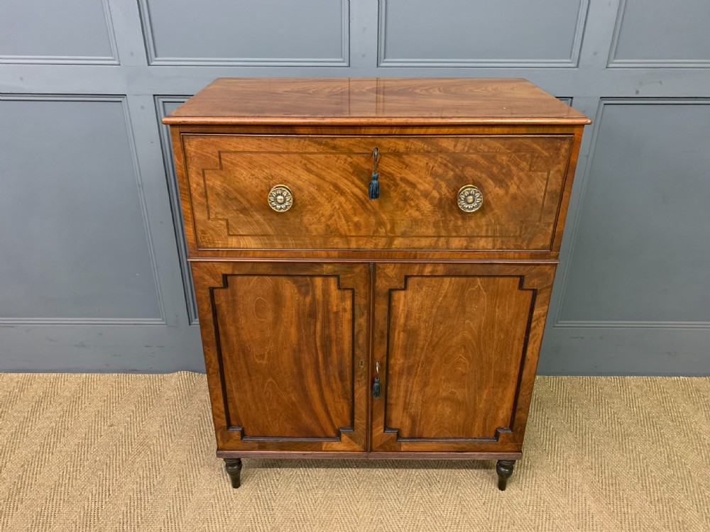 Regency Mahogany Secretaire Cabinet View II