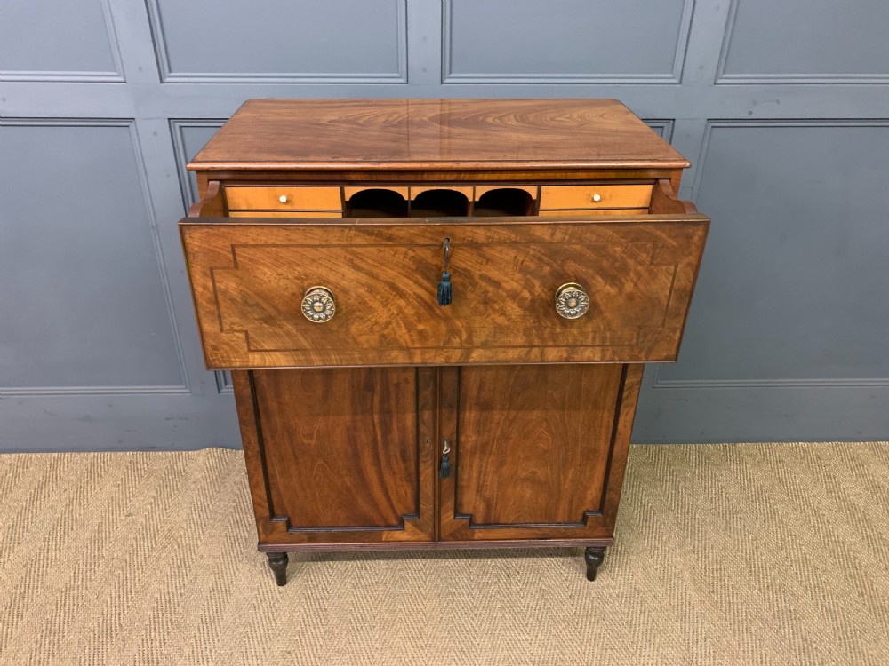 Regency Mahogany Secretaire Cabinet View IX