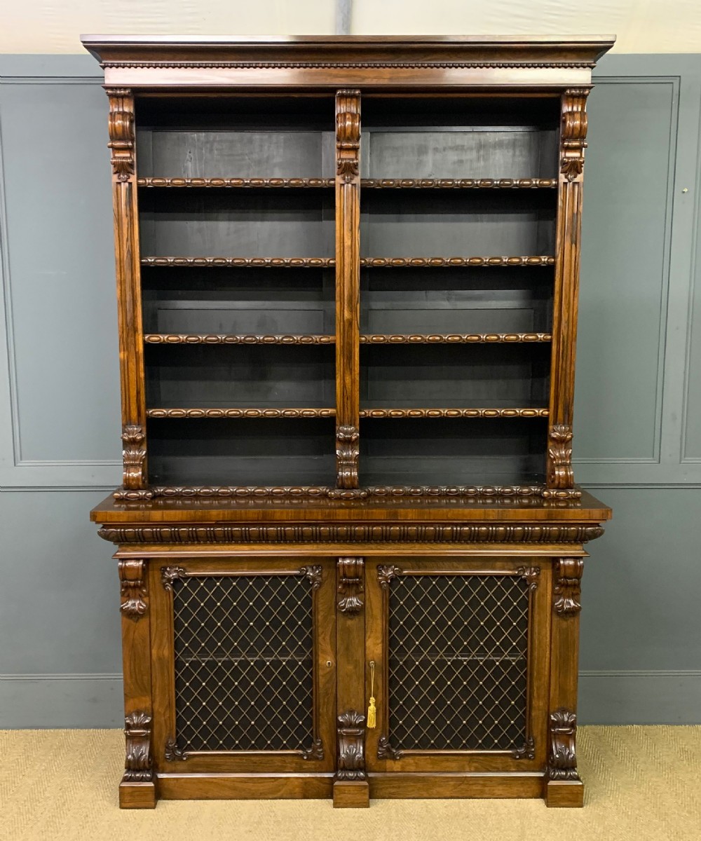 William IV Rosewood Open Bookcase