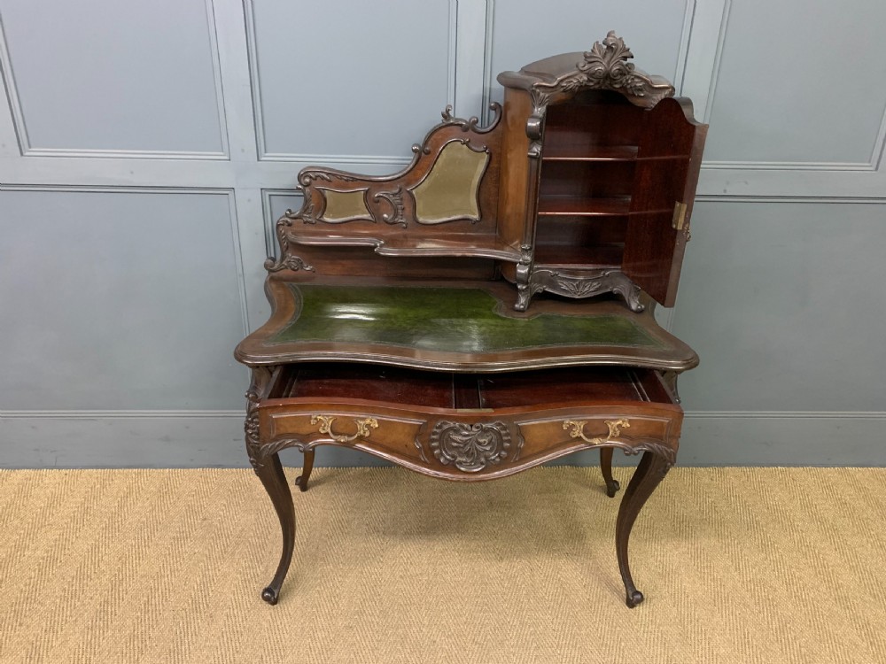 Carved Mahogany Bonheur Du Jour View III