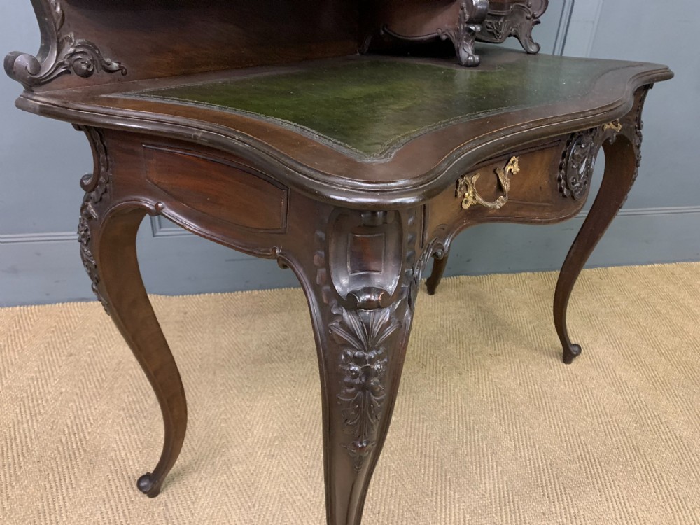 Carved Mahogany Bonheur Du Jour View XII