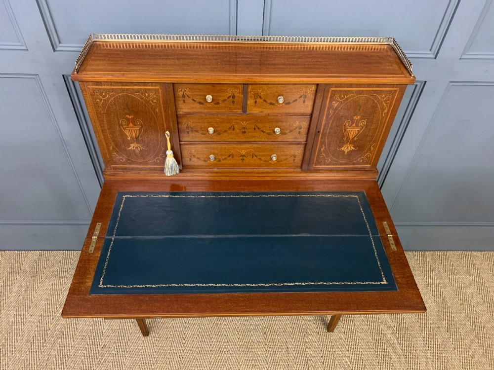 Inlaid Mahogany Bonheur Du Jour by Jas Shoolbred and Co. View XIV