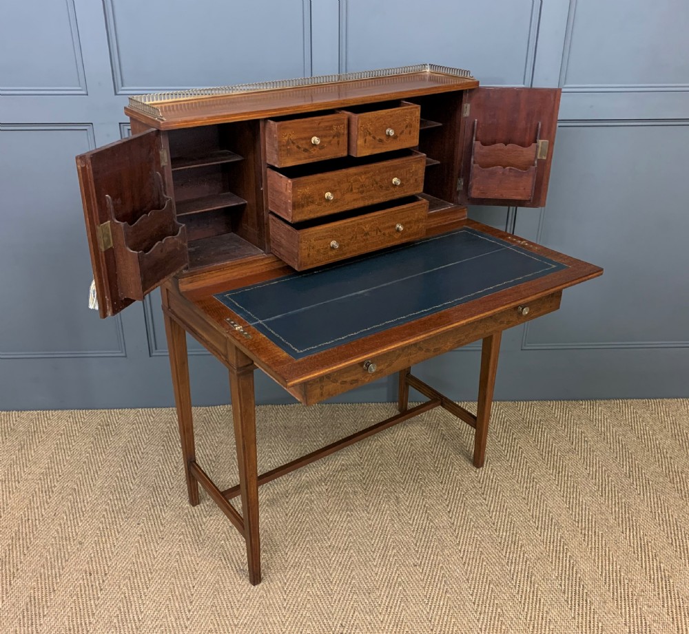 Inlaid Mahogany Bonheur Du Jour by Jas Shoolbred and Co. View XVIII
