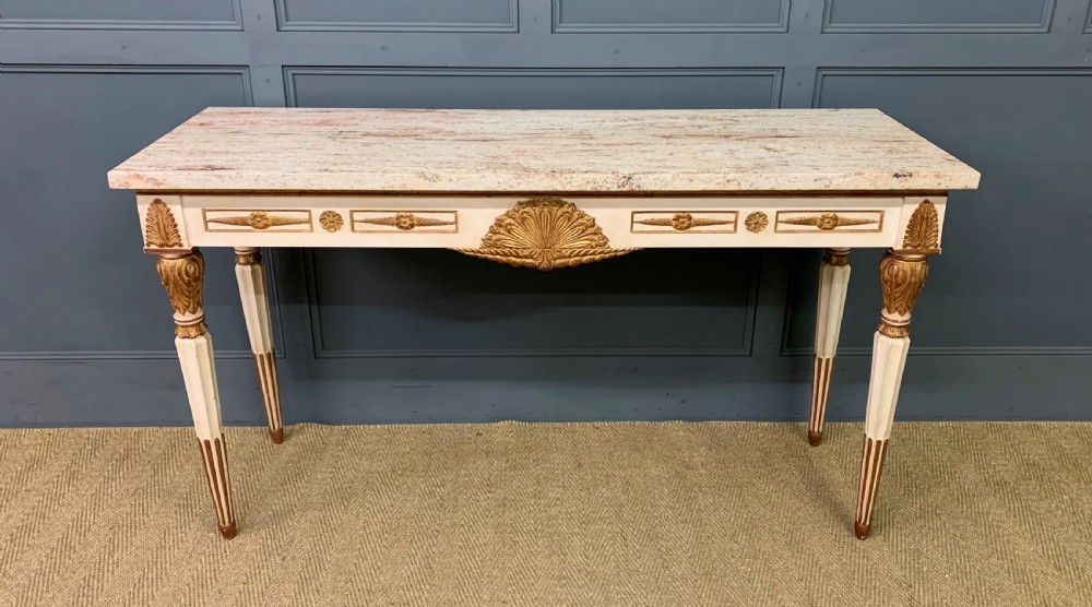 Marble Topped Painted Console Table