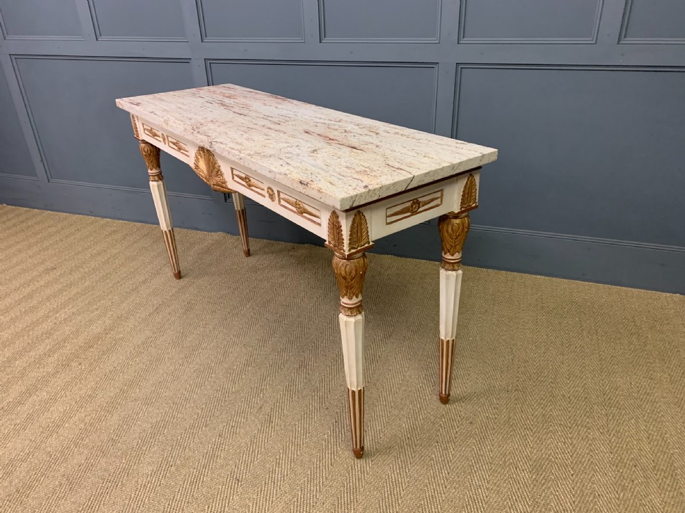 Marble Topped Painted Console Table View XII