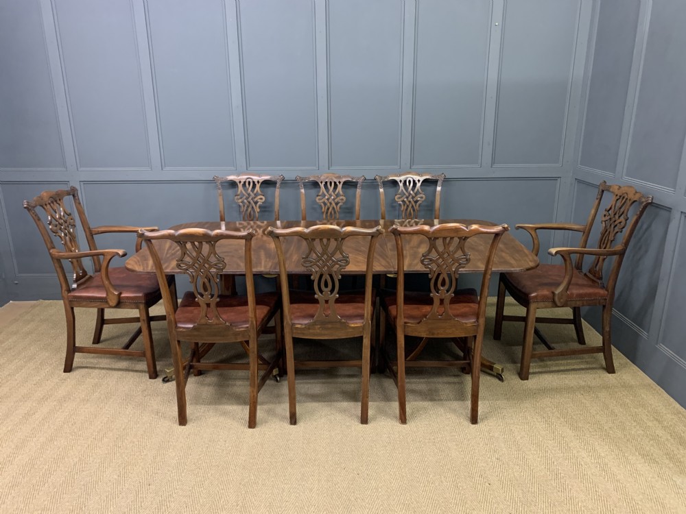 Mahogany Twin Pillar Dining Table View XII