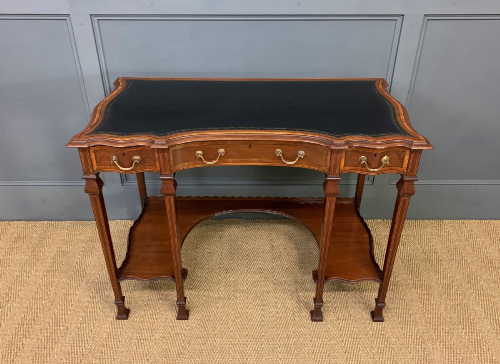 Serpentine Shaped Inlaid Mahogany Writing Table View II