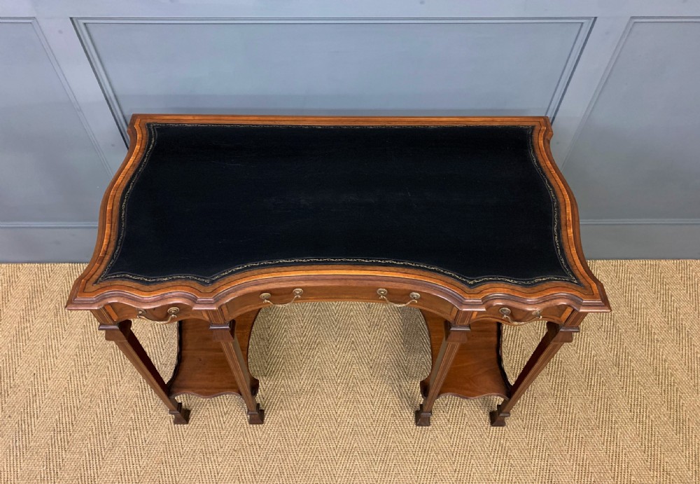 Serpentine Shaped Inlaid Mahogany Writing Table View III