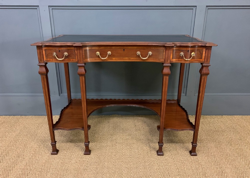 Serpentine Shaped Inlaid Mahogany Writing Table View IV