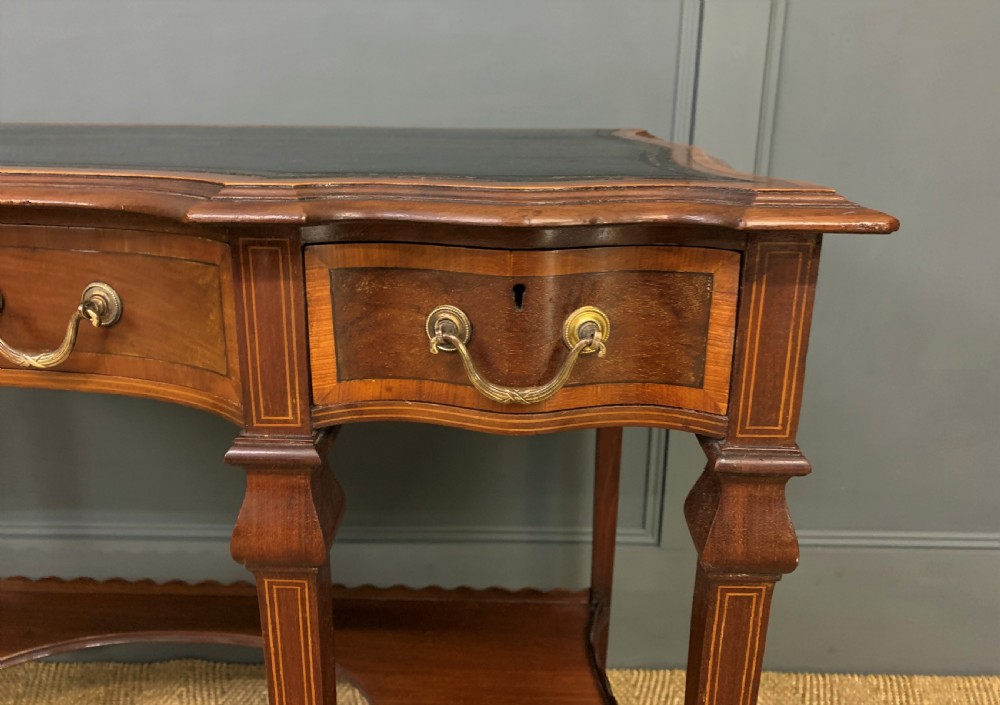 Serpentine Shaped Inlaid Mahogany Writing Table View V