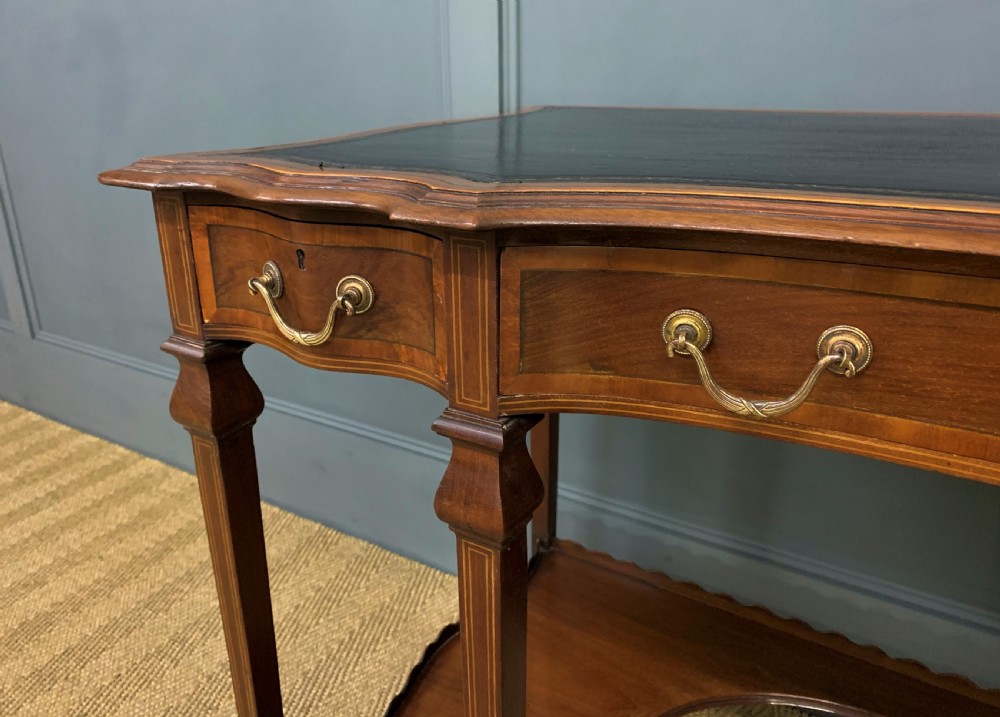 Serpentine Shaped Inlaid Mahogany Writing Table View VI