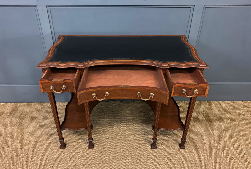 Serpentine Shaped Inlaid Mahogany Writing Table View IX
