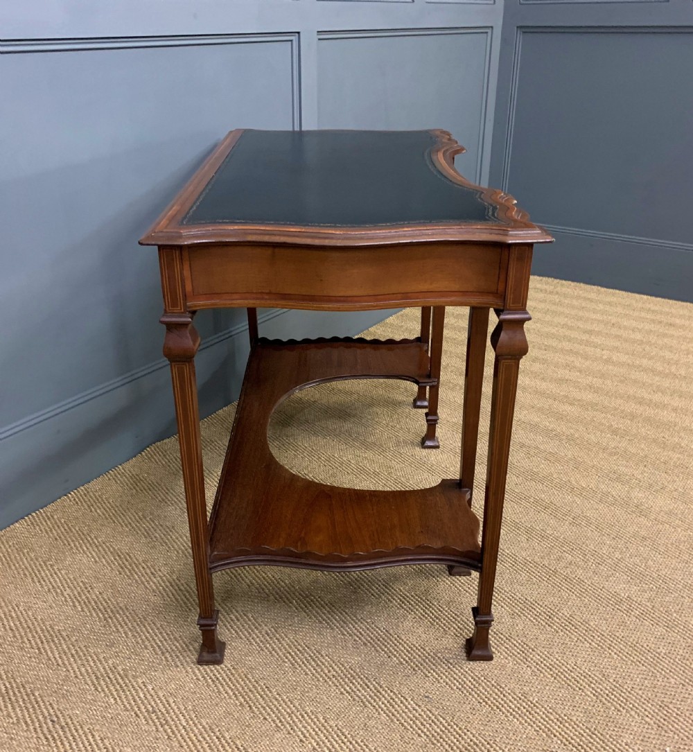 Serpentine Shaped Inlaid Mahogany Writing Table View XI