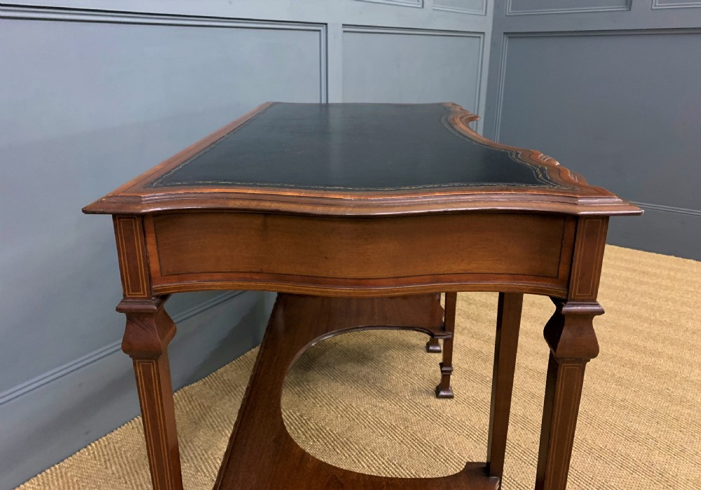 Serpentine Shaped Inlaid Mahogany Writing Table View XII