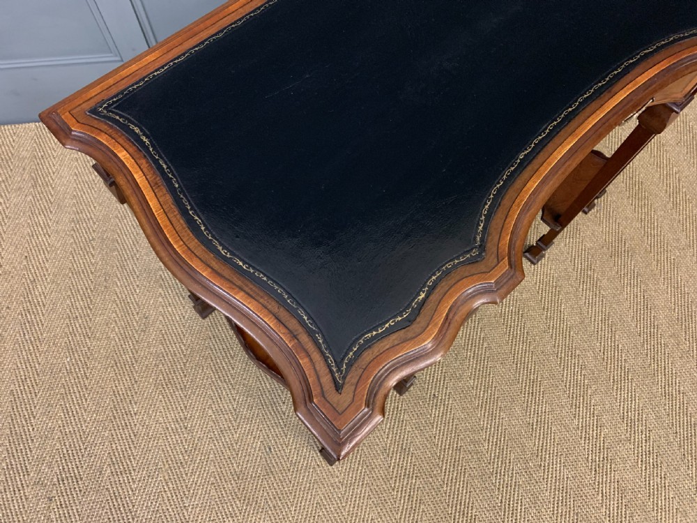Serpentine Shaped Inlaid Mahogany Writing Table View XIII